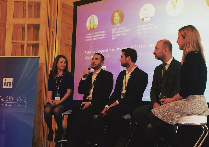 Sylvie Lachkar Sebastien Petit Romain Chapron Franck Lambert Linkedin social selling roadshow paris 2016