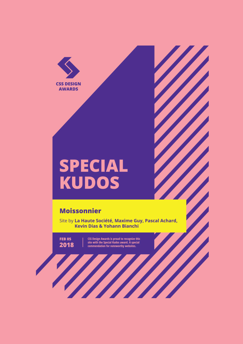 Moissonnier CSS Design Awards Special Kudos