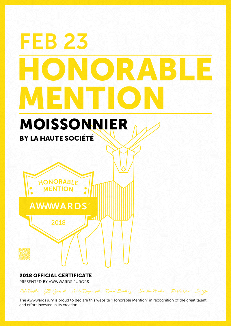 awwwards moissonnier website