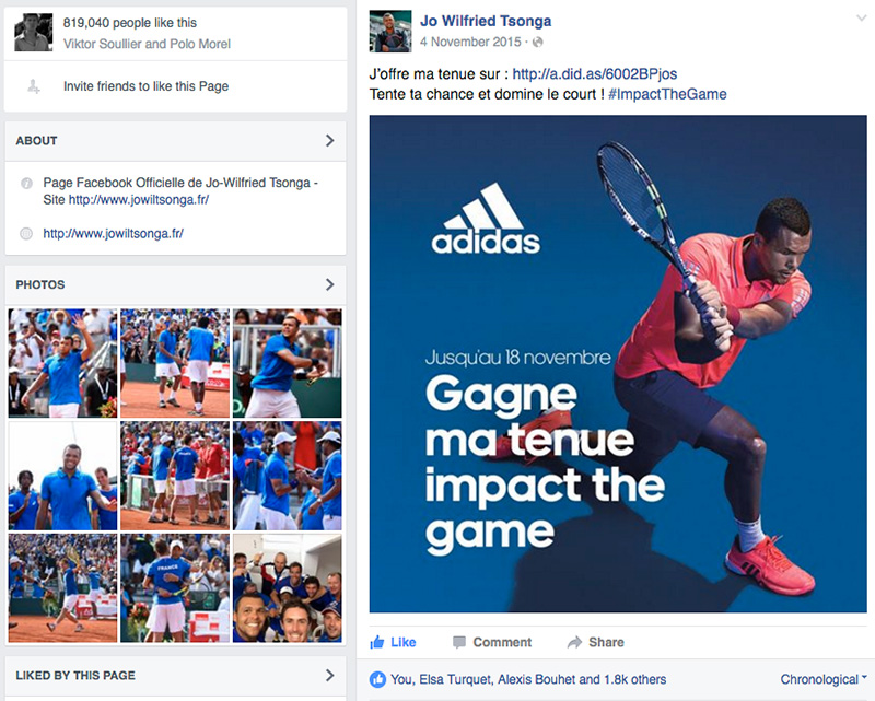 tsonga facebook adidas