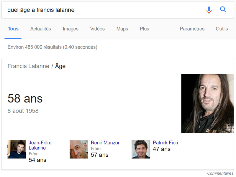 quel age a francis lalanne